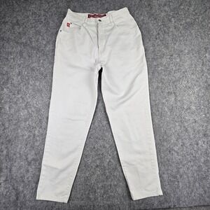 Vintage No Excuses White High Waisted Tapered Leg Denim Jeans Womens 13/14 29x27